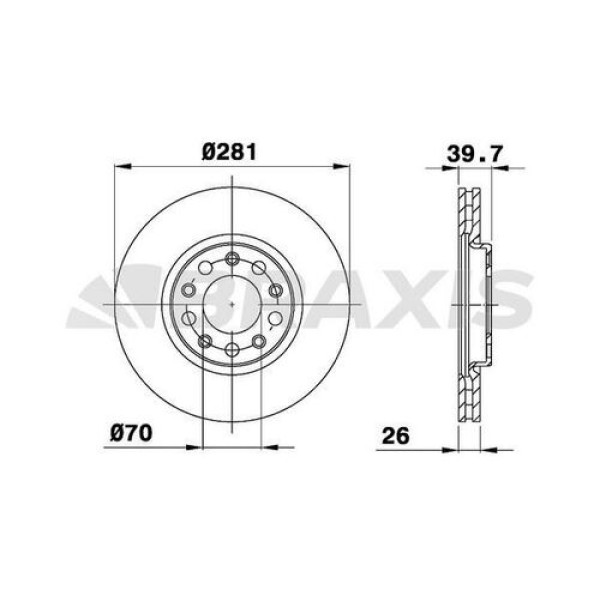 Braxis AE0780 Ön Fren Aynası Giulietta 10- 51806278 