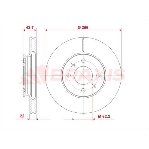 Braxis AE0810 Ön Fren Diski Hyundai i20 2015-Kia Rio Stonic 2017- 51712C8000