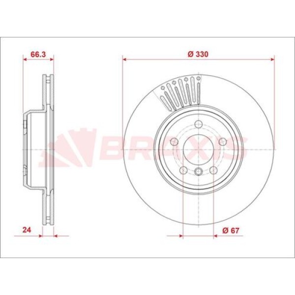 Braxis AE0898 Fren Diski Ön BMW G30 G31 F90 16-X3 G01 F97) 17-X4 G02 F98 18- 34116860907