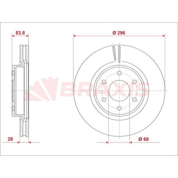 Braxis AE0904 Ön Fren Diski Nissan Navara 2.3 DCI D23 Kasa 2015-4x3 40206JR70B 