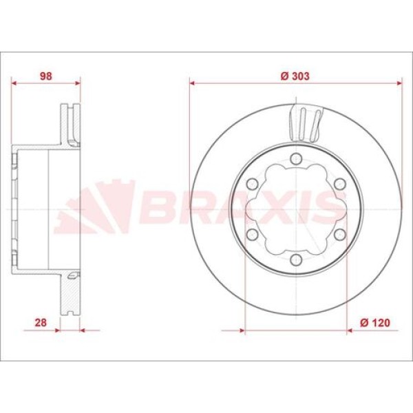 Braxis AE0921 Fren Aynası Arka Crafter 2.0 16-Dasa-B-C \ Daua-B-C \ Dava \ Dawa MAN Tge 2.0TDI 16- 65508030002
