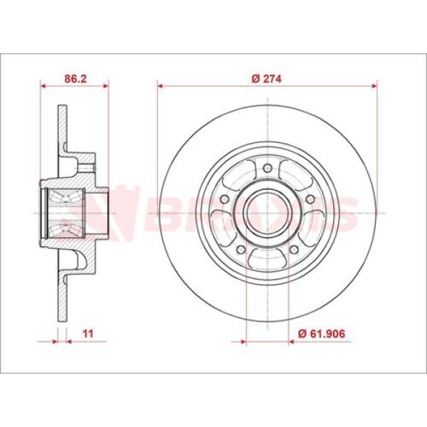 Braxis AE0925 Fren Aynası Arka ABS Sensör Halkası IIe Scenic III Grand Scenic Jz0 1 1.2 TCE 1.4 1.5DCI 1.5 432020984R 