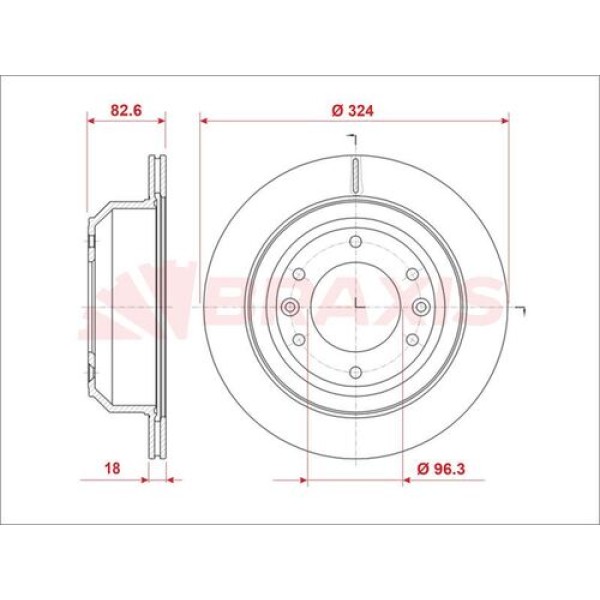 Braxis AE0941 Fren Diski Arka Hyundai H 1 08- 584114H300 