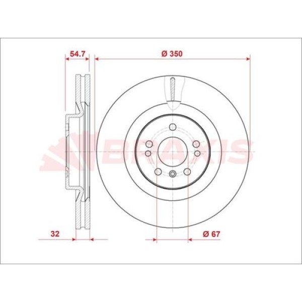 Braxis AE0957 Fren Diski Ön X164 06-12 W164 05-11 W251 05-13 A1644211412