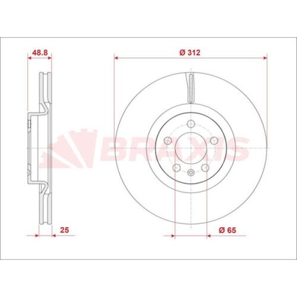 Braxis AE0976 Fren Diski Ön Polo 17- 2Q0615301N 