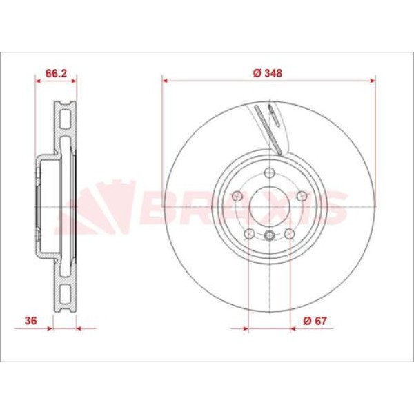 Braxis AE0990 Fren Diski Ön Sağ BMW G20 G30 G11 G01 G02 G05 G14 G15 G31 34116860912 