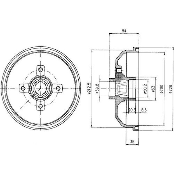 Delphi BF293 Arka Fren Kampanası ABS'li Araçlar İçin Corsa B Tigra 1.4 1.6 96- 90509107 