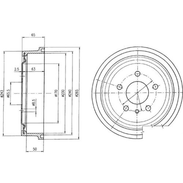 Delphi BF403 Arka Kampana Vectra B 1.6-2.0 95-02-Zafira A 1.6-1.8-2.0 99-05 568060