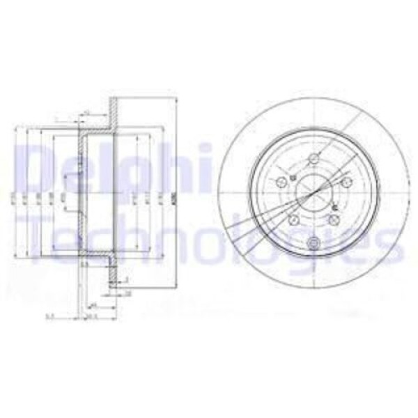 Delphi BG3912 Arka Fren Disk Aynası Düz Toyota Avensis 1.6 1.8 2.0D 03-08 280x5 4243105030 
