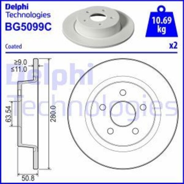 Delphi BG5099C Arka Disk Ayna Yeni Connect 14- KV6C2A315BC