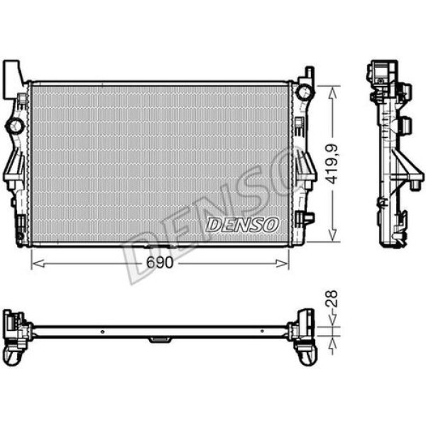 Denso DRM17113 Motor Su Radyatörü (Kalınlık 28mm) Vito W447 14- A4475010101 