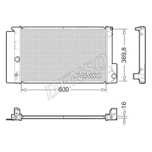 Denso DRM50126 Radyatör Auris-Avensis-Corolla-Verso Mekanik Al Pl Brz 600X378X16 164000D400 