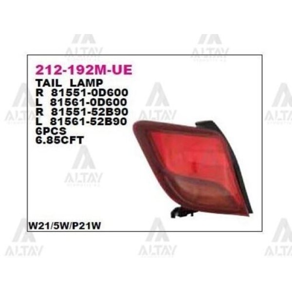 Depo 212192MRUE Stop Lambası Sağ Yaris 13 815510D600