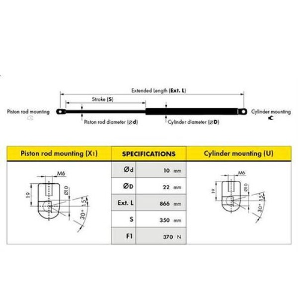 Despa D00004 Bagaj Amortisöru Doblo 01 370N D0008 46810696