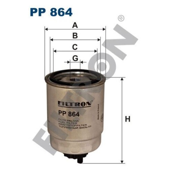 Filtron PP864 Mazot Filtresi Tempra Uno 1.7D Tipo Punto Brava Marea 1.9 Saxo P106 II Tud5 1.5 Dizel 71736114 