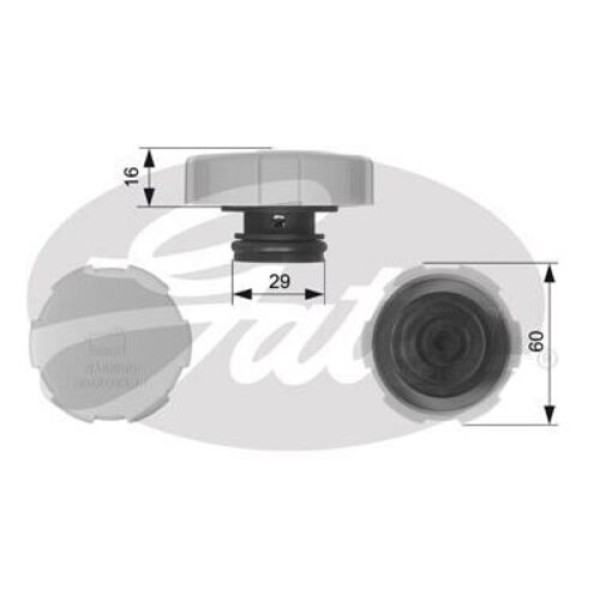 Gates RC231 Radyatör Ek Depo Kapağı Astra Signum Vectra Zafira Saab 9 3 Croma 9202799 