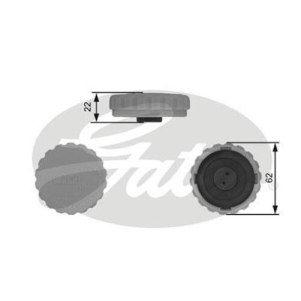 Gates RC235 Radyatör Kapağı Astra F-G-Calibra A-Combo 01 Corsa A-B-C-Vectra A-B 1.2-1.4-1.6 16V 1304654