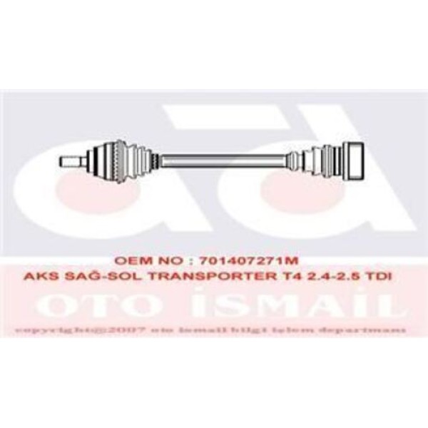 Gkn 303167 Aks Sağ-Sol Transporter T4 2.4-2.5 TDI 701407271M