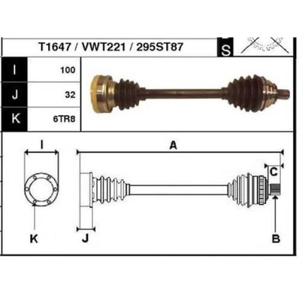 Gkn 304762 Aks Ön Sol Golf Plus 2.0 FSI 05-07-Golf VI 1.6 08 Touran 2.0 FSI 03 1K0407271DR
