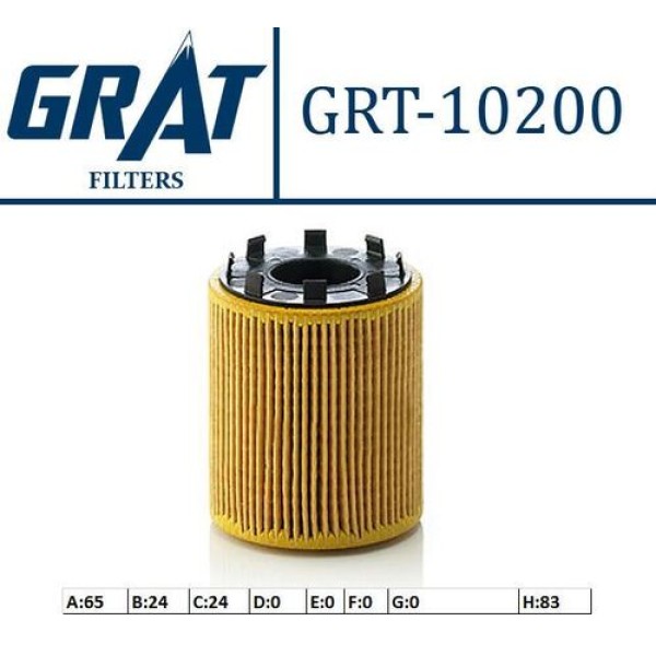 Grat 10200 Yağ Filtresi Tırnaklı Tip Albea -Palio-Punto- Doblo 1.3 JTD-Astra H-Corsa C-Combo 1.3 CDTI 735000049