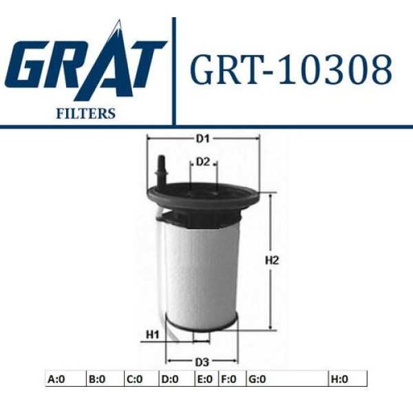 Grat 10308 Mazot Filtresi Doblo 1.3 JTD-1.6 JTD 10-Egea 1.6 MJTD-Idea 1.3 Multijet 1.6 Multijet et 77366607 