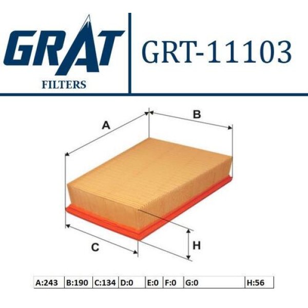 Grat 11103 Hava Filtresi Megane II 1.5 DCI 1.6 16V Scenic II 1.6 16V 1.5 DCI 8200371661 