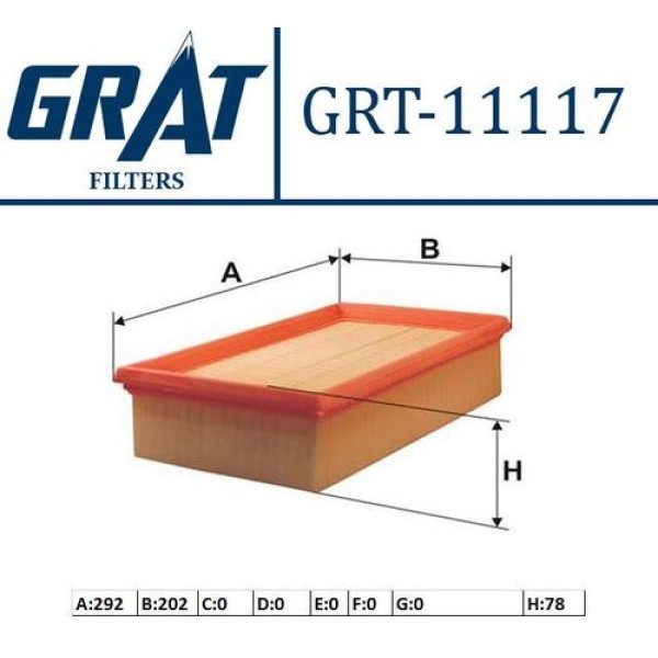 Grat 11117 Hava Filtresi Master III-Movano 2.3 CDI-CDTI 2009 8200795348 