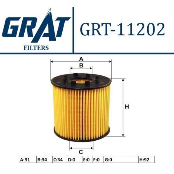 Grat 11202 Yağ Filtresi Master-Trafic-Movano-Vivaro 2.2 2.5DTI 7701479124 