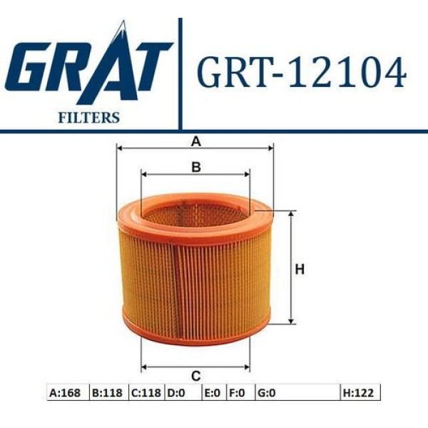 Grat 12104 Hava Filtresi Telli Partner-Berlingo 1.9D 1444.G0