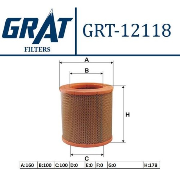 Grat 12118 Hava Filtresi Kısa Boxer-Jumper 2.5D 94-01 1444.EY 