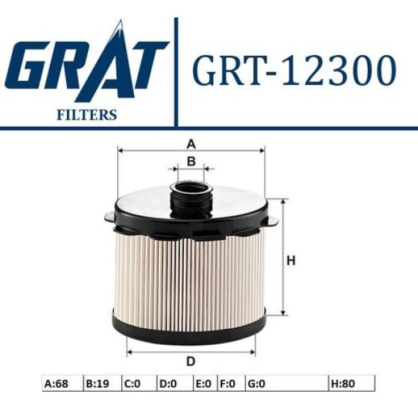 Grat 12300 Yakıt Filtresi Partner 1.9D-Berlingo-C15 1.9D-Scudo 1.9D Dw7 TF1859