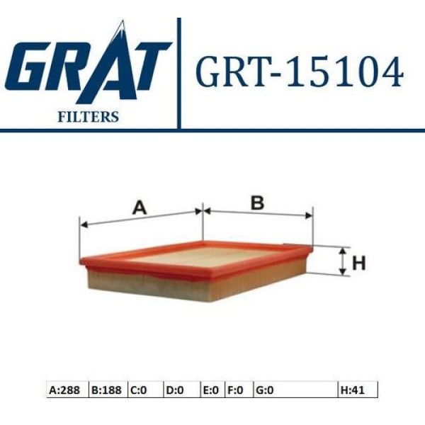 Grat 15104 Hava Filtresi Volkswagen Golf 98-07 Polo 02-08 Ibiza 02-10 Leon 00-06 Fabia 00-07 36198620 