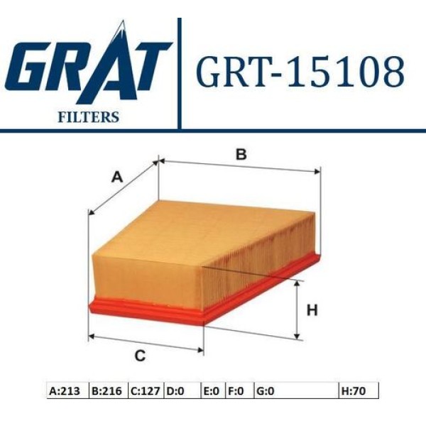 Grat 15108 Hava Filtresi Volkswagen Polo 02-10 Ibiza 02-11 Fabia 00-13 6Q0129620 