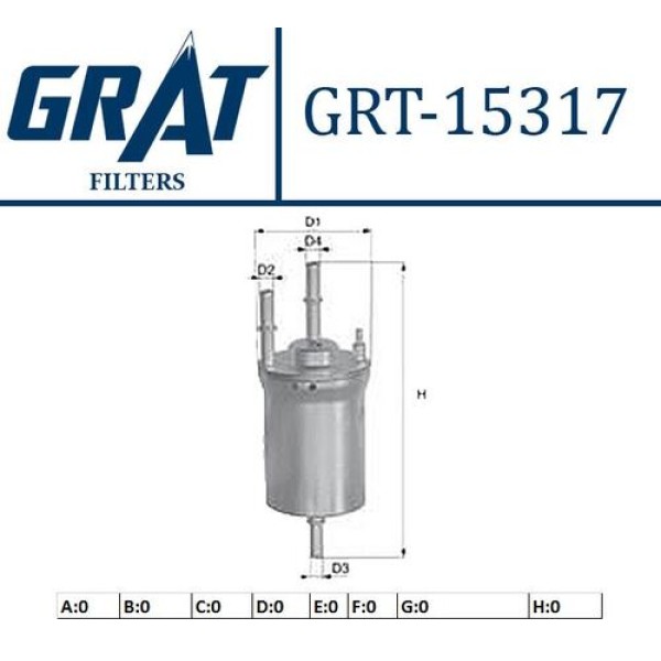 Grat 15317 Yakıt Filtresi 4 Bar Volkswagen Golf Polo A3 Ibiza Fabia 6Q0201051C 