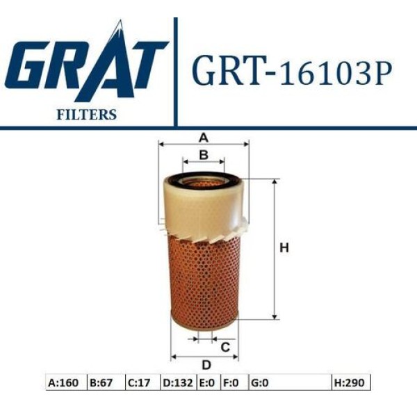 Grat 16103P Hava Filtresi Pervaneli H100 Minibüs-Mitsubishi L299 MD603446
