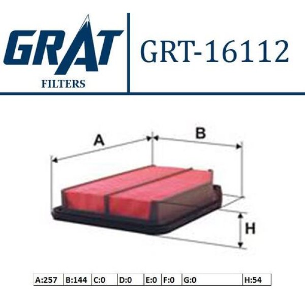 Grat 16112 Hava Filtresi Accent-Blue 12-CRDI-i20 1.2-1.4 CRDI 14-Rio 12-CRDI-Soul 12-CRDI 281131R100