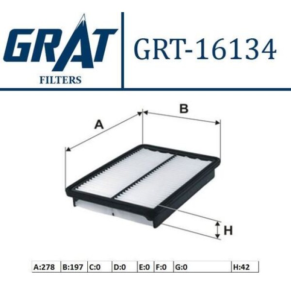 Grat 16134 Hava Filtresi Santa Fe 11-14-Sorento 11-14 2.0 CRDI 281132P300 
