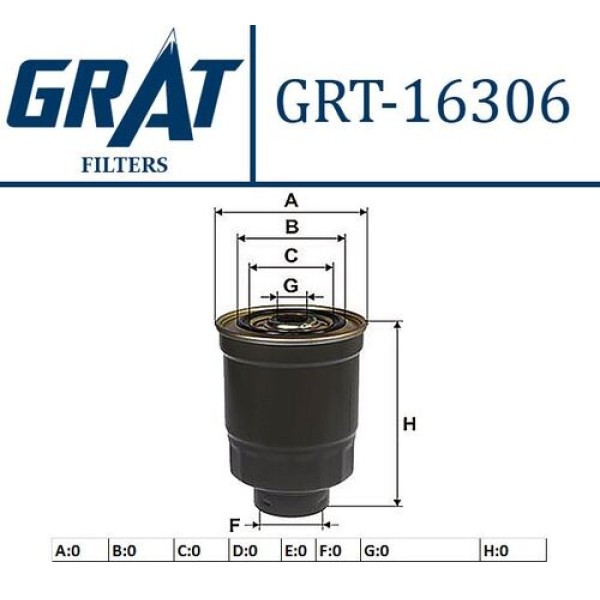 Grat 16307 Mazot Filtresi H100-Starex 98-08-Mitsubishi L300-L199 MB220900