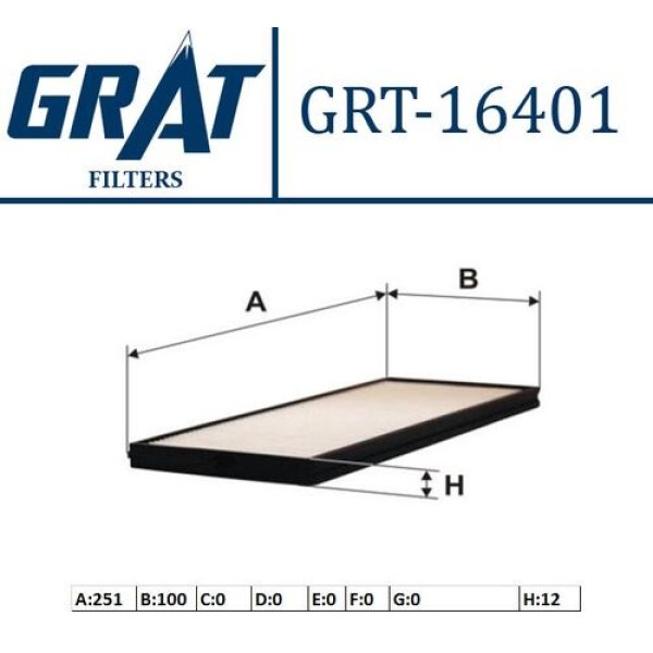 Grat 16401 Kabin Filtresi-Çiftli Accent 03-06 Admire Getz 00-10 Matrix 05- 976171C000