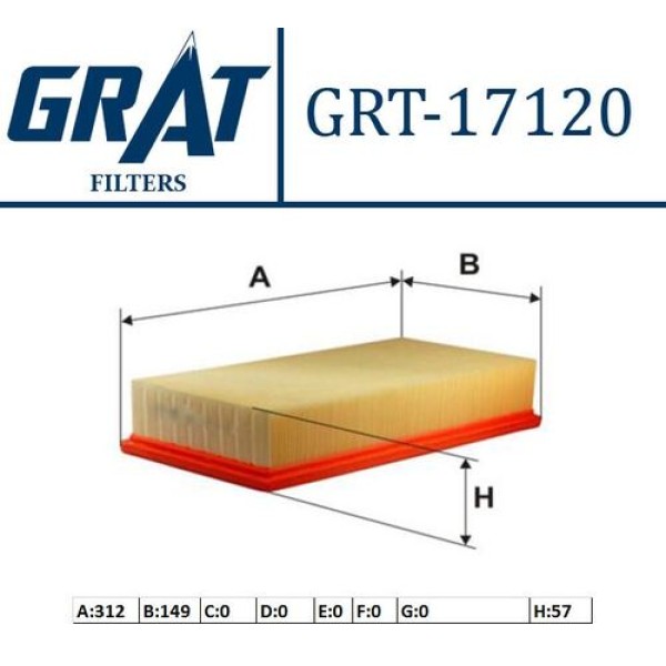 Grat 17120 Hava Filtresi Kuru Transit T14 92VB9601HA