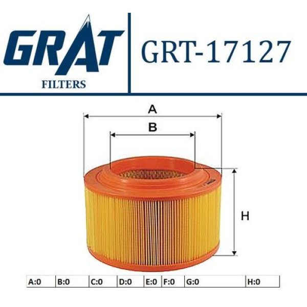Grat 17127 Hava Filtresi Ranger 2.2 TDI 3.2 TDI 11 172071
