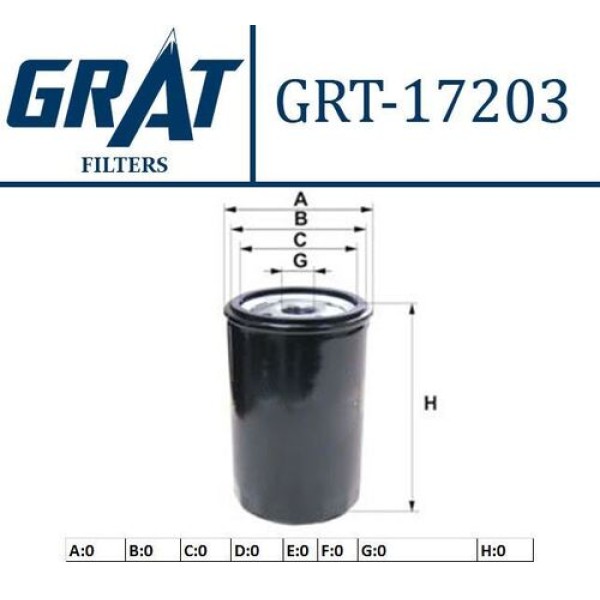 Grat 17203 Yağ Filtresi Transit V347 06-V362 11-V363 14-2.0 Panther 17 Ducato Boxer Jumper III BK2Q6714BA