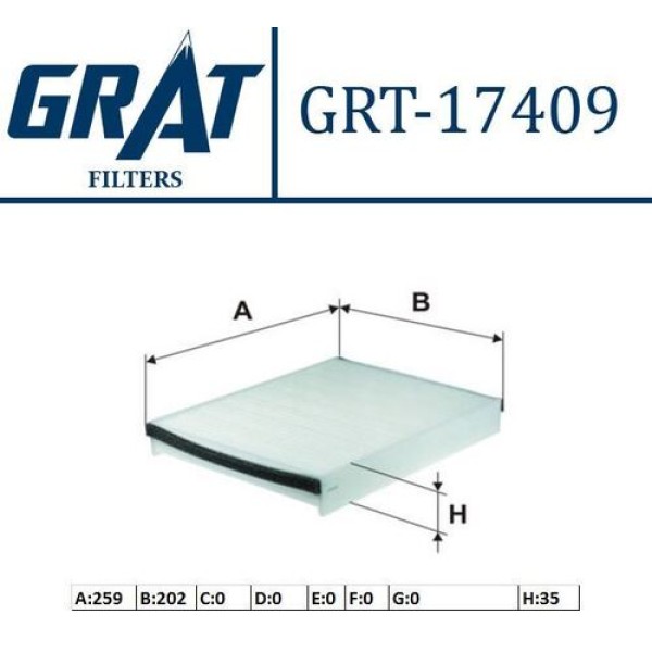 Grat 17409 Kabin Filtre Focus C-Max 11-Connect 13-Kuga 12 AV6N18D543AA
