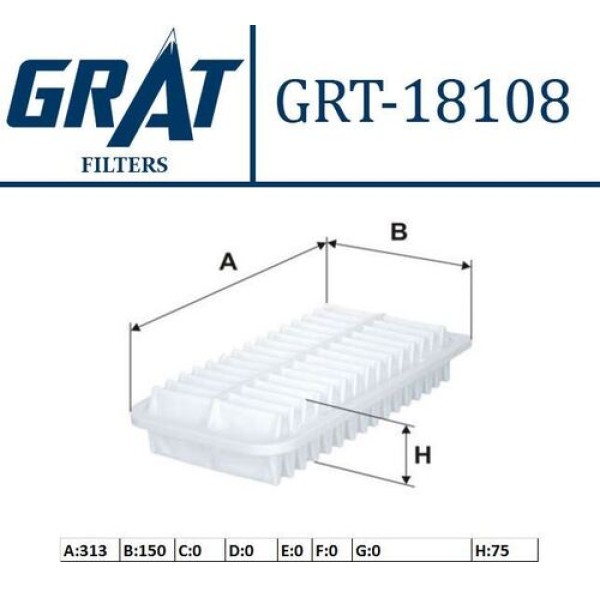 Grat 18108 Hava Filtresi Yaris 1.4 D4D 06-11 Yaris 1.4 D4D 12-RAV4 2.0 D4D 15-Avensis 1.6 D4D 15-Verso 1.6 4D4 13-Dizel 178010N020