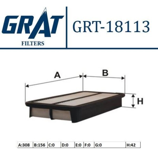 Grat 18113 Hava Filtresi Corona 92-97 At191 3S Rav-4 2.0 16V 94-00 Carina-Avensis St219 1780174020 
