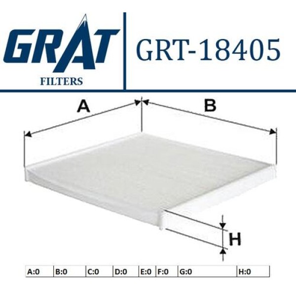 Grat 18405 Kabin Filtresi Corolla-Verso 02-03 87139YZZ06 