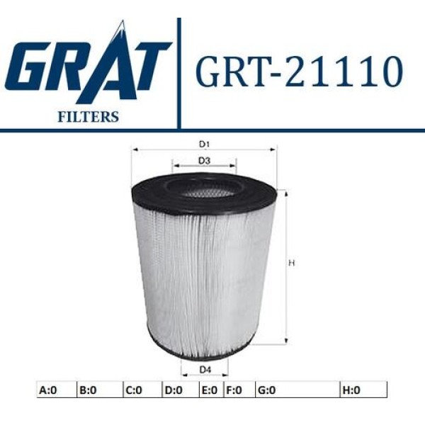 Grat 21110 Hava Filtresi Mitsubishi Canter-659-Turbo-511-711-858 ME017246 