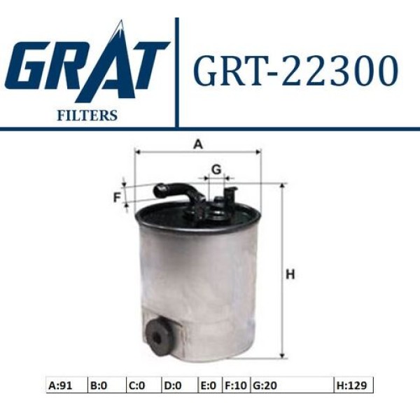 Grat 22300 Yakıt Filtresi OM646-647 W169-203-204-211-221-639-905 6420920101 