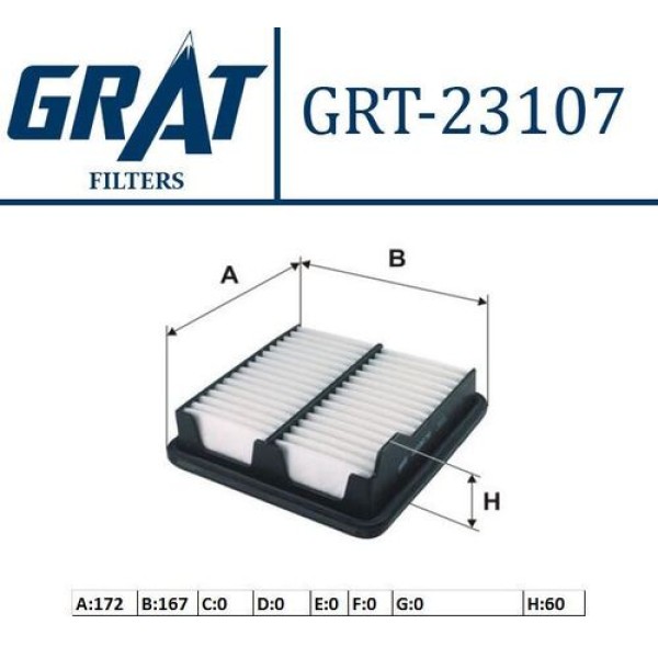 Grat 23107 Hava Filtresi Honda Jazz 09-12-City 10-11 17220RB0000 