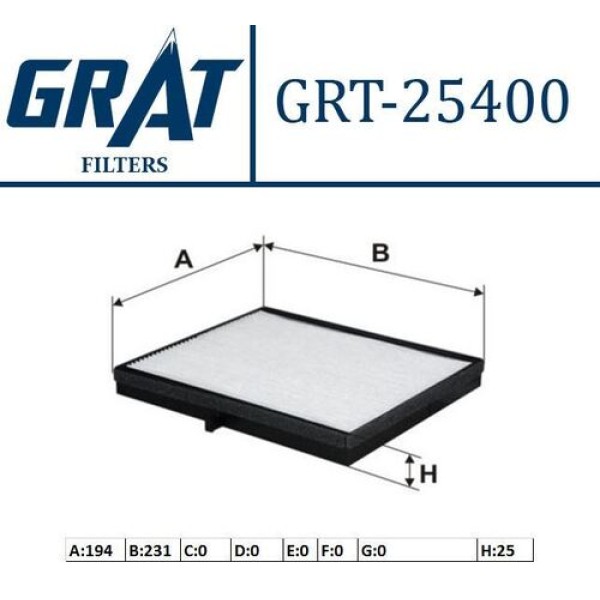 Grat 25400 Kabin Filtresi Chevrolet Lacetti 04-9 96554378 